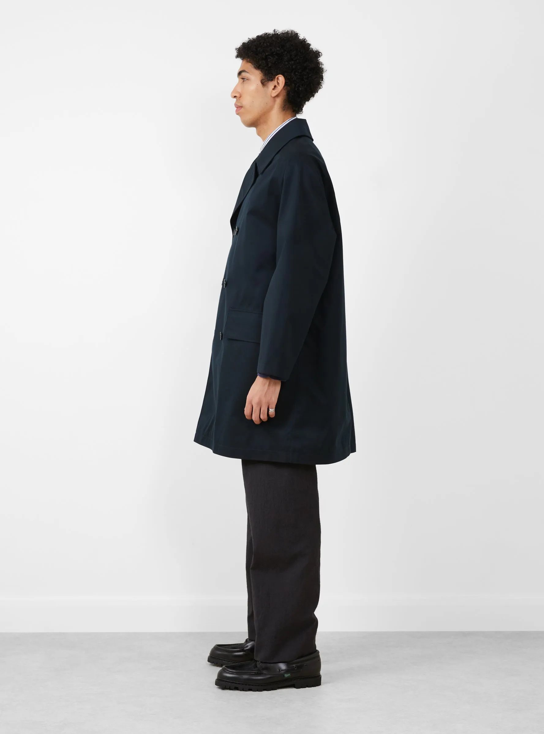 2L Cotton GORE-TEX Balmacaan Coat Navy
