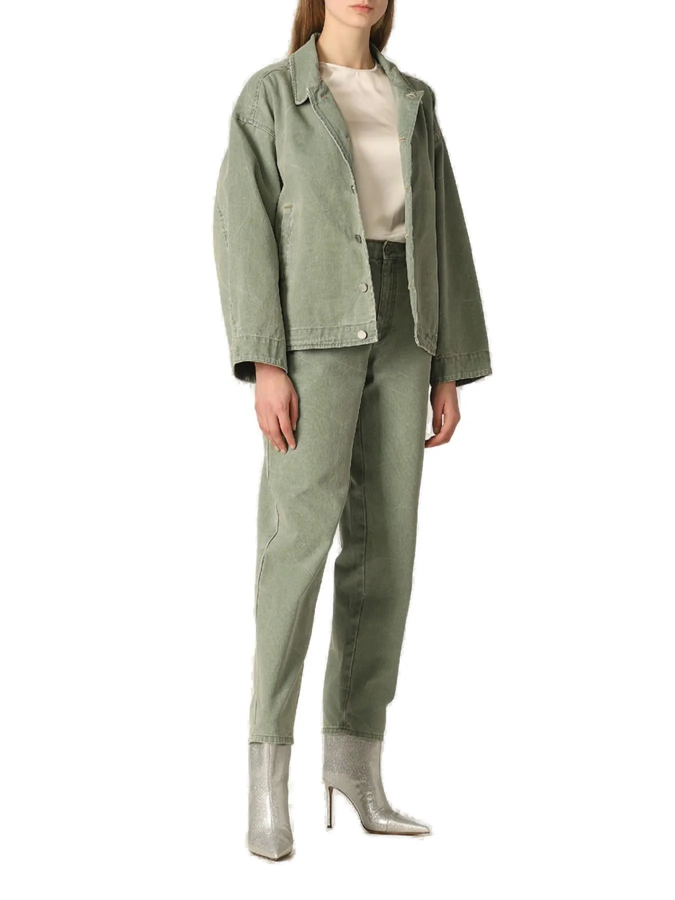 Alberta Ferretti Faded-Effect Buttoned Jacket