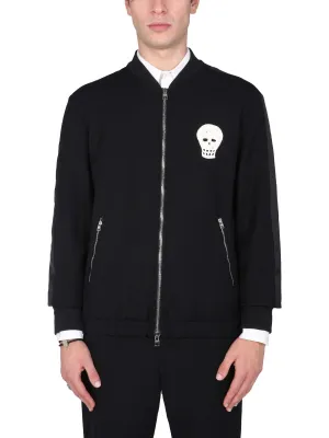 Alexander McQueen Skull Patch Zipped Jacket