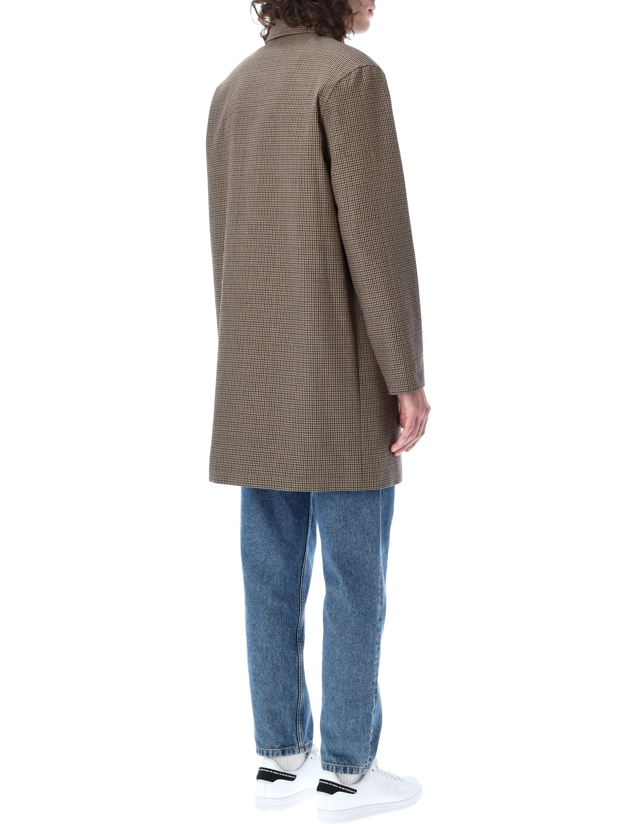 A.P.C. Long Sleeved Emilien Houndstooth Coat