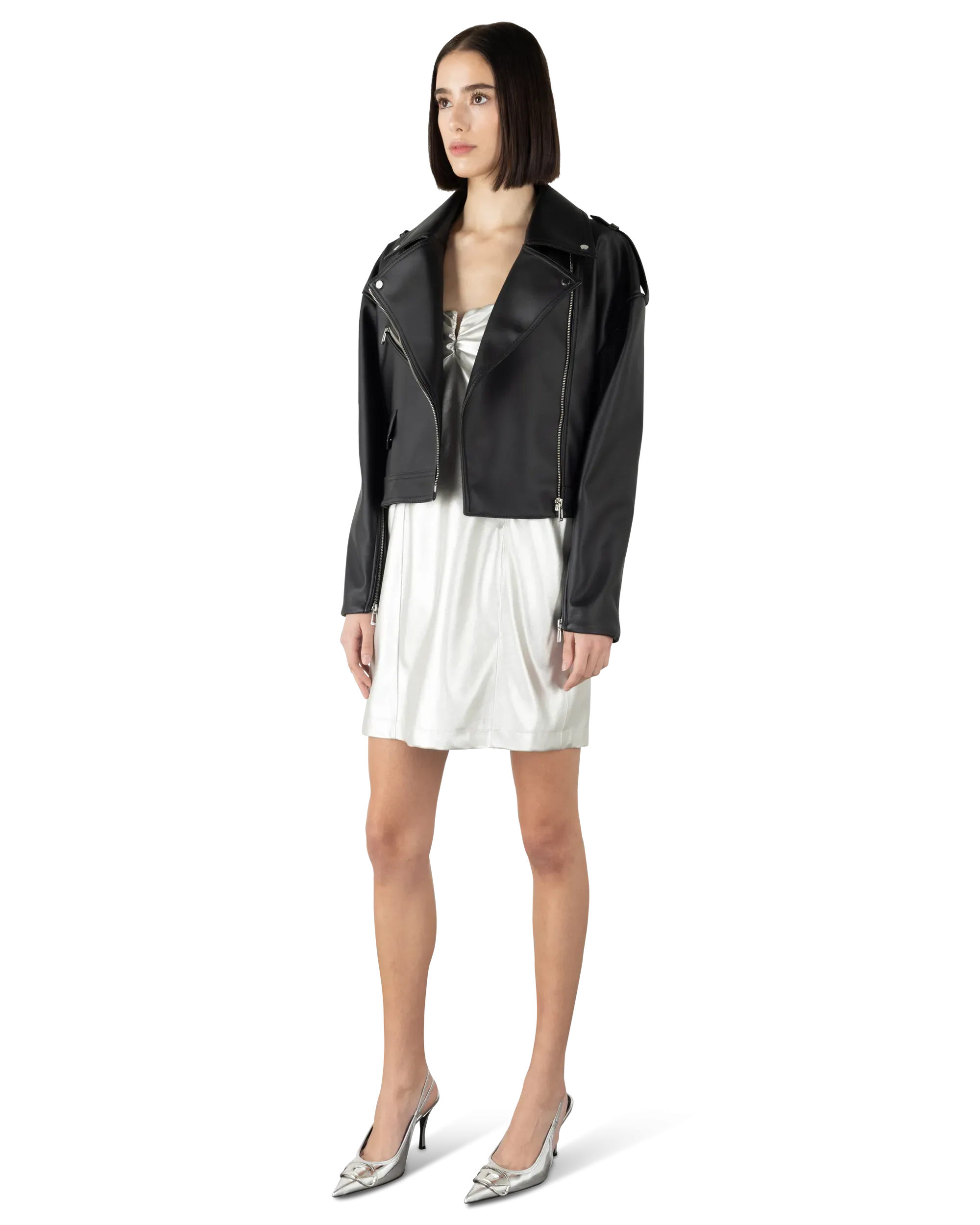 Arida Faux Leather Biker Jacket