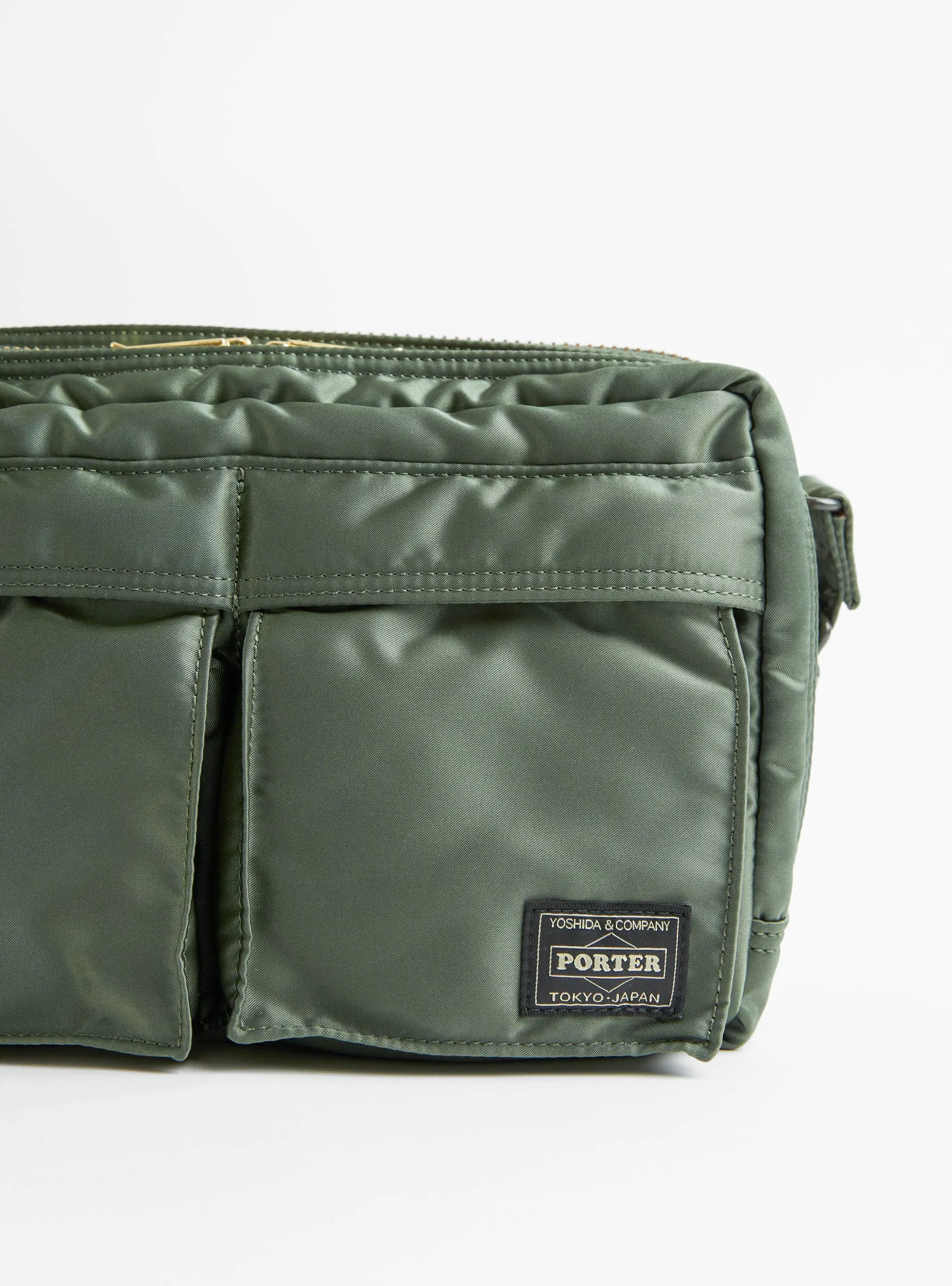 Bio-Nylon TANKER Sling Bag w/ Zip Sage Green