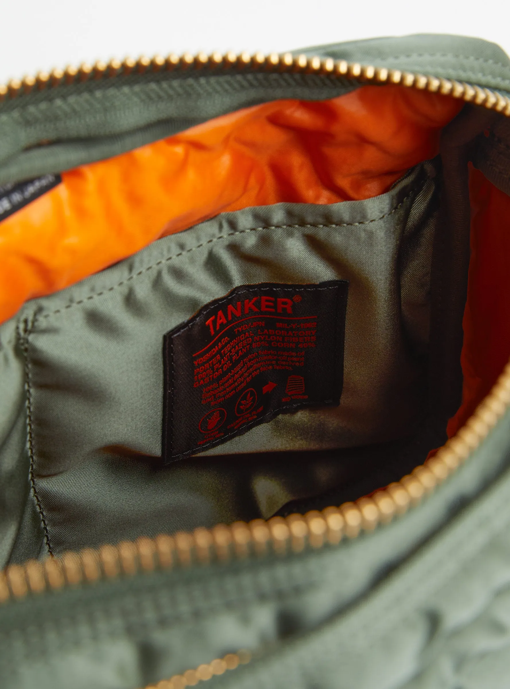 Bio-Nylon TANKER Sling Bag w/ Zip Sage Green