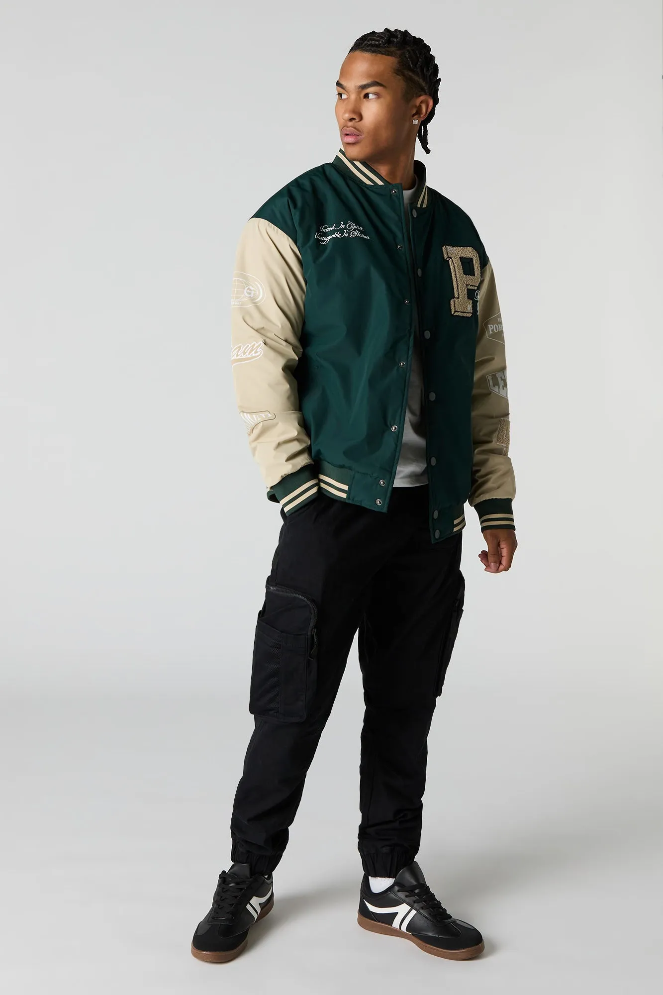 Blouson aviateur de style universitaire