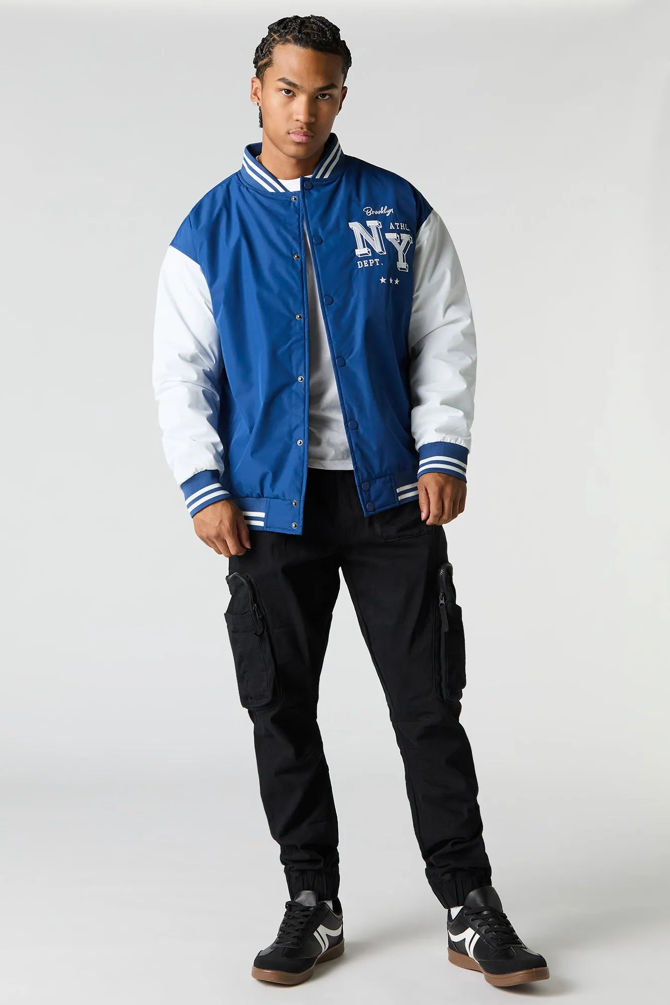 Blouson aviateur de style universitaire