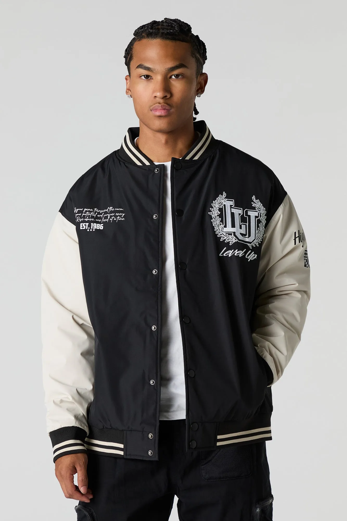 Blouson aviateur de style universitaire