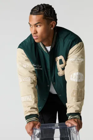 Blouson aviateur de style universitaire