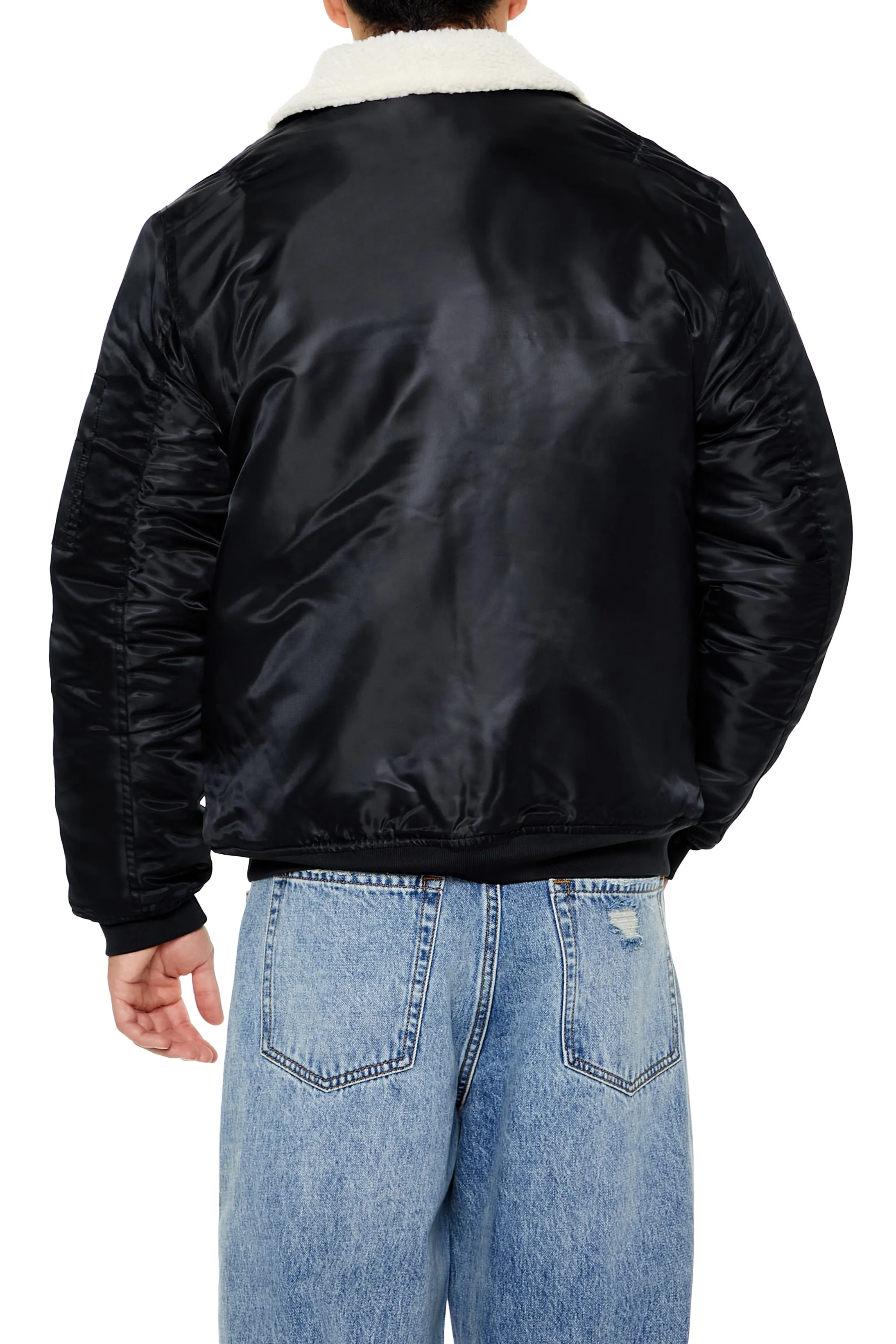 Blouson aviateur en similirason avec col