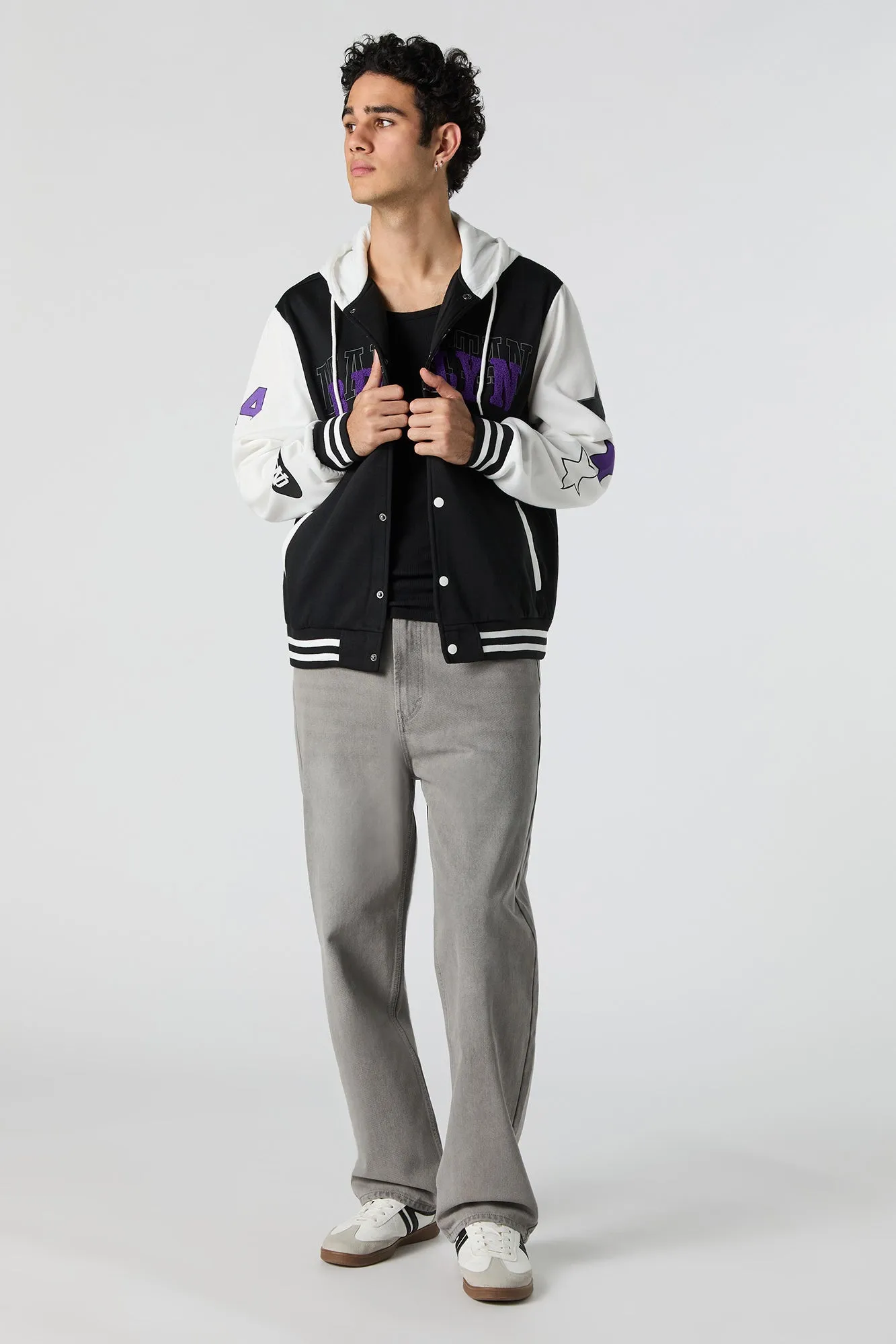 Blouson collégien à broderie en chenille Brooklyn