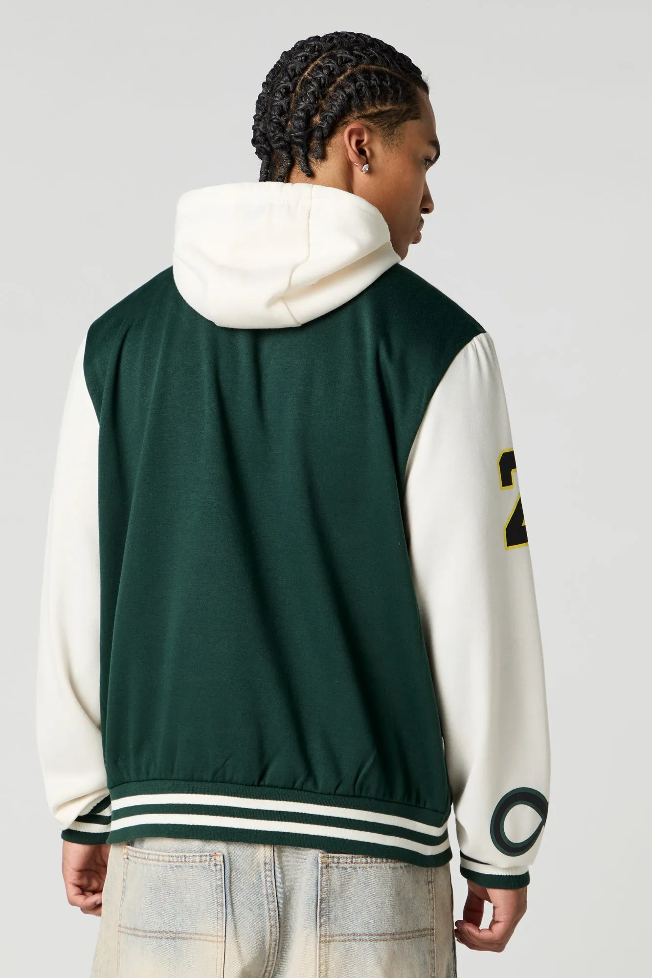 Blouson collégien à broderie en chenille de sergé S Racing Team