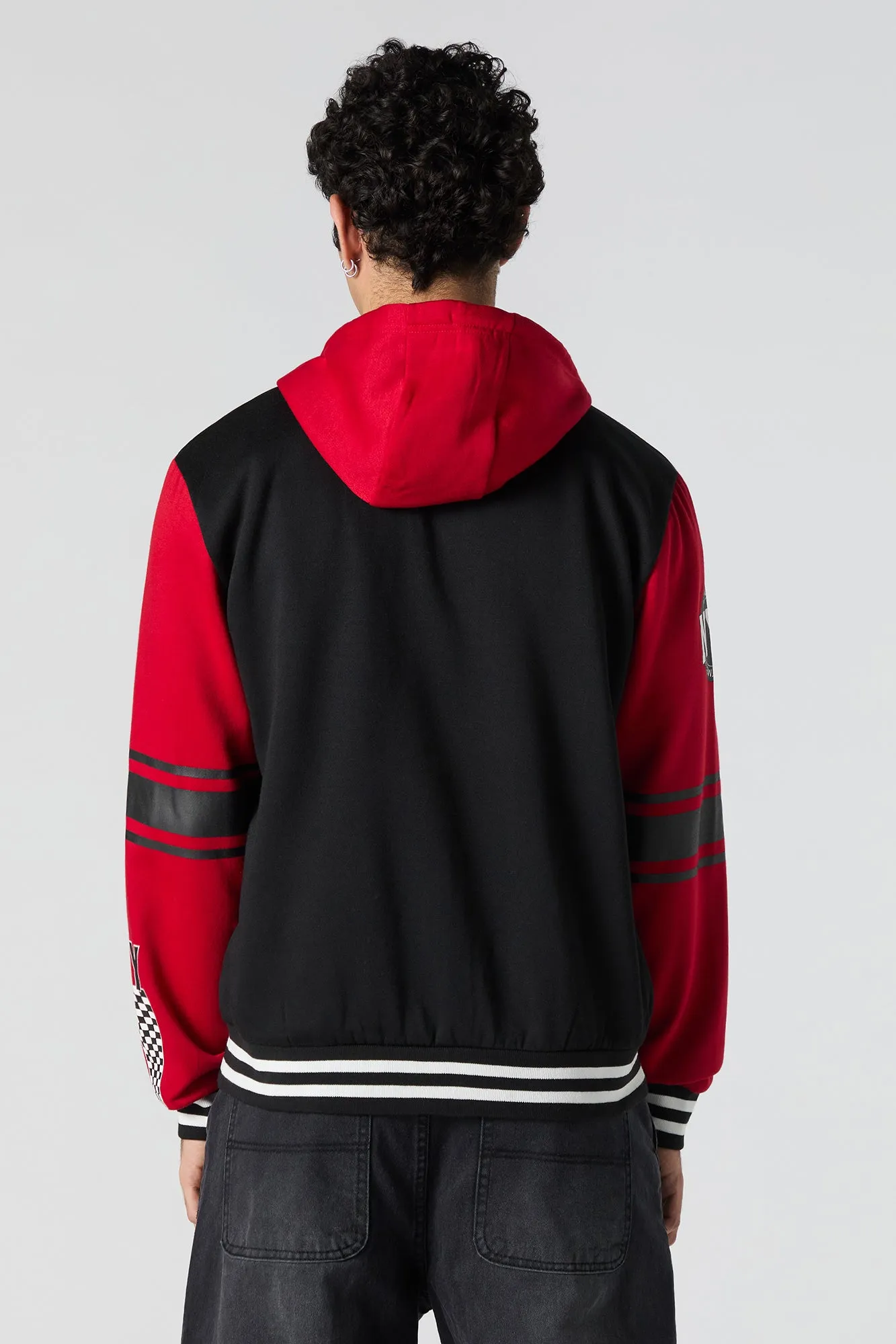 Blouson collégien à broderie en chenille NY Racing