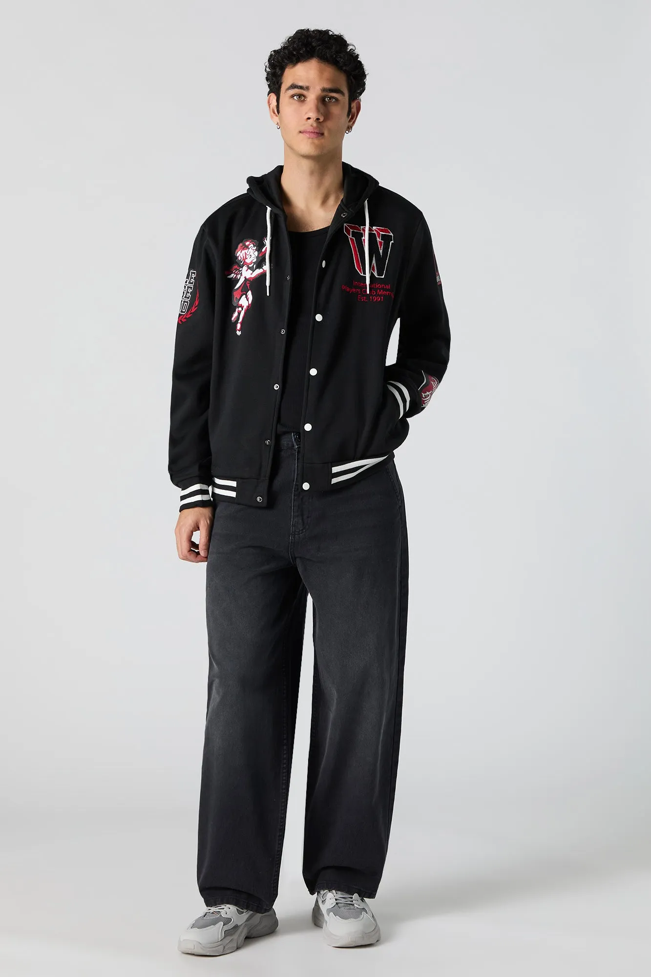 Blouson collégien à broderie en chenille W