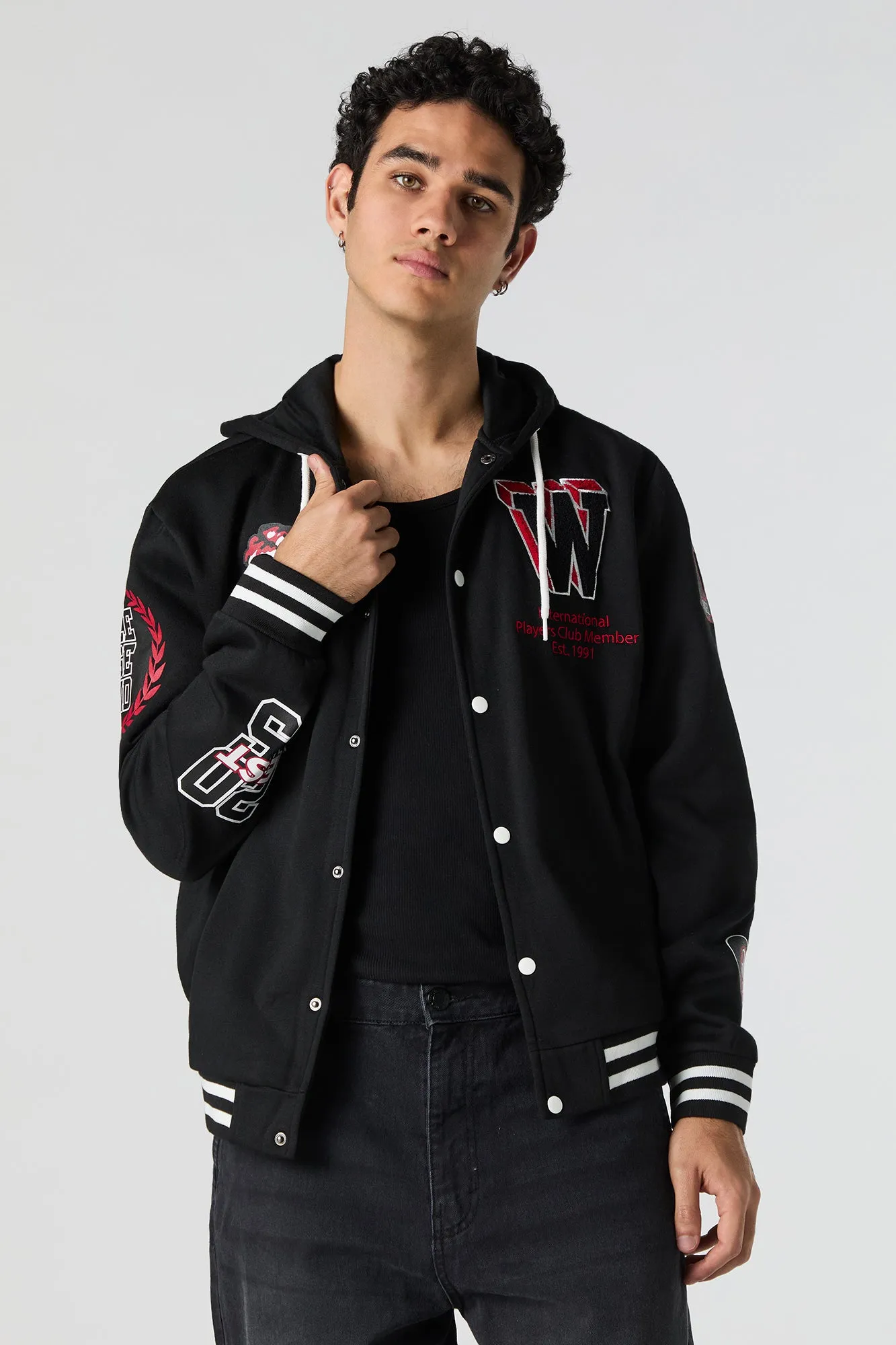 Blouson collégien à broderie en chenille W