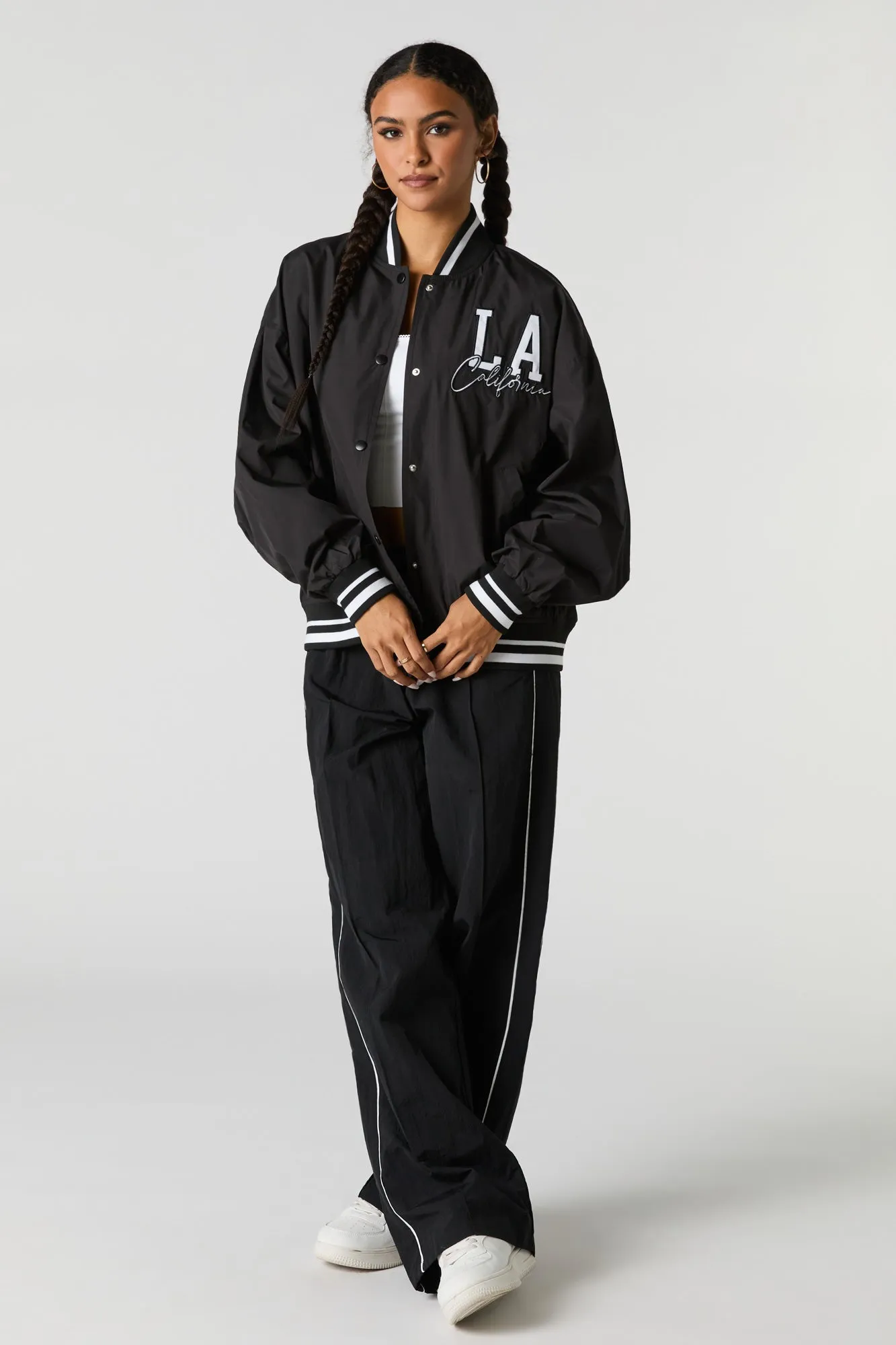 Blouson collégien à broderie en sergé City