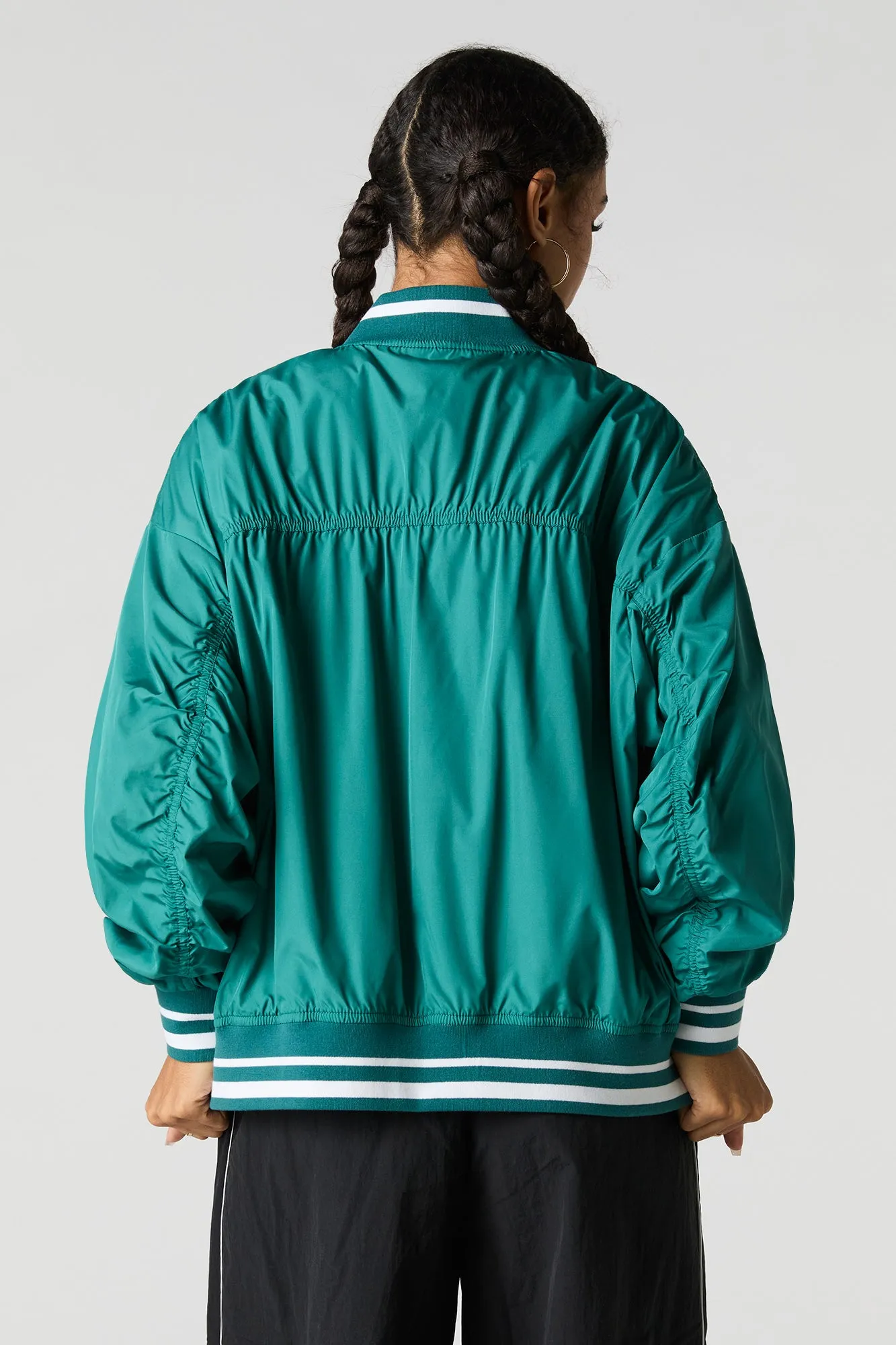 Blouson collégien à broderie en sergé City