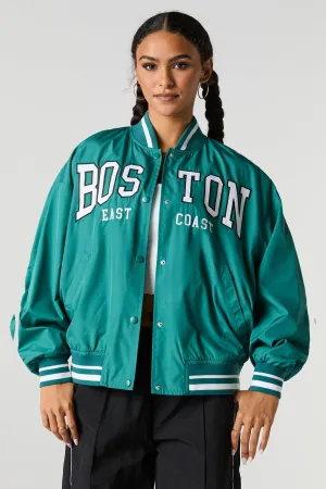 Blouson collégien à broderie en sergé City
