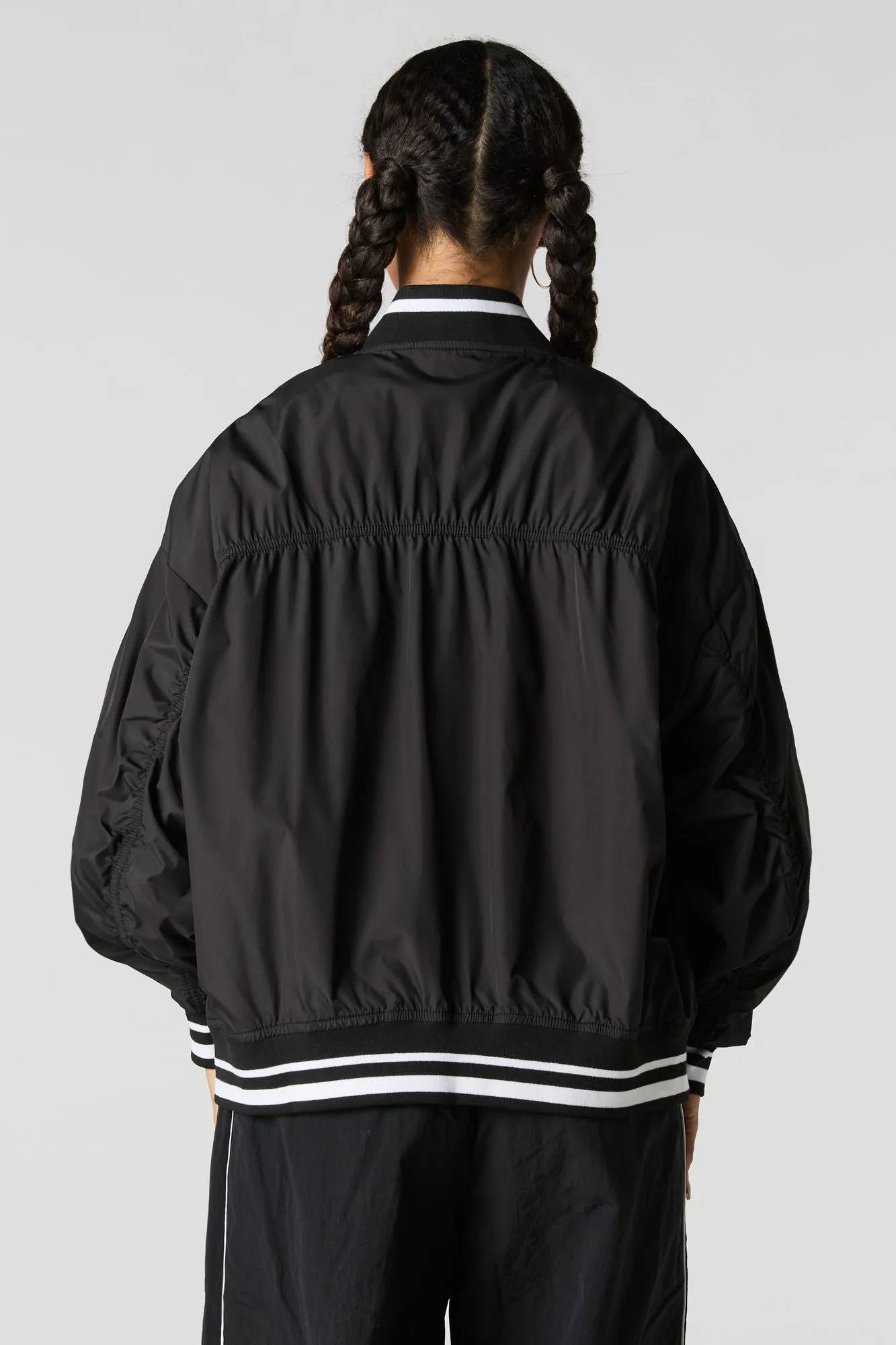 Blouson collégien à broderie en sergé City