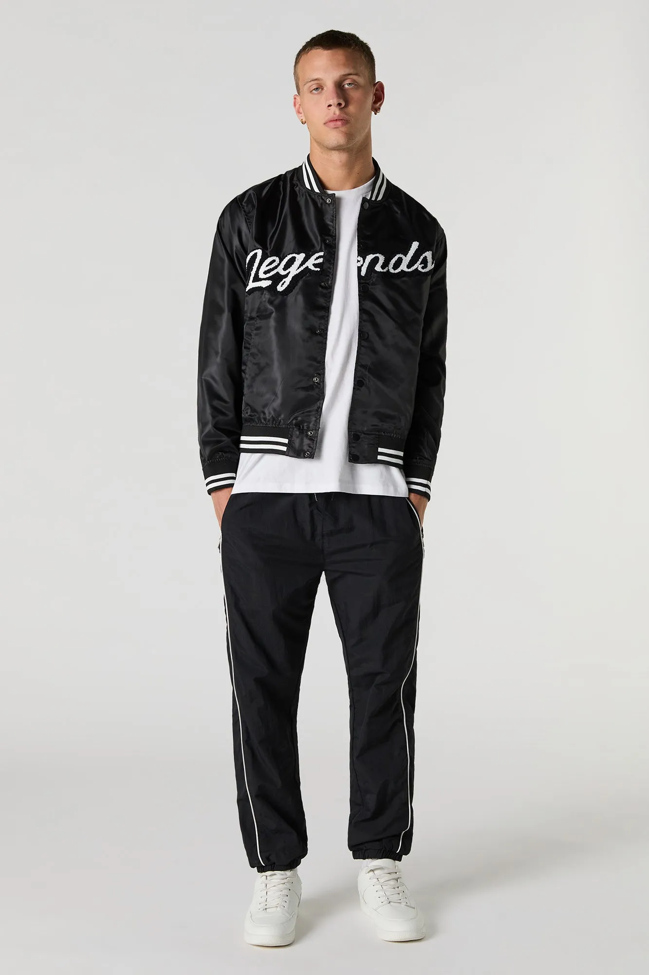 Blouson de style universitaire avec motif brodé Legends en chenille