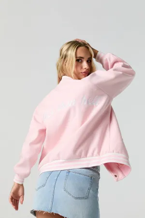 Blouson de style universitaire en molleton à imprimé Hotter Than Hell