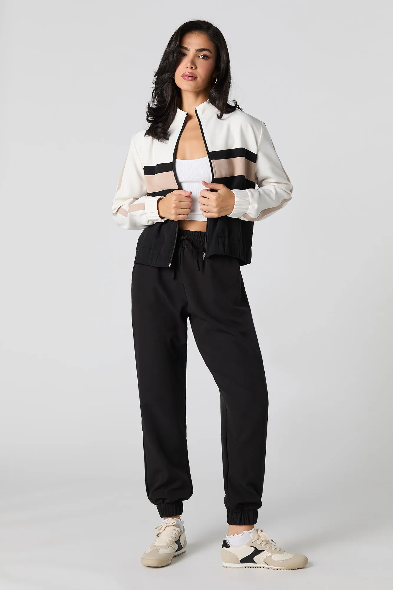 Blouson à glissière et blocs de couleur Active