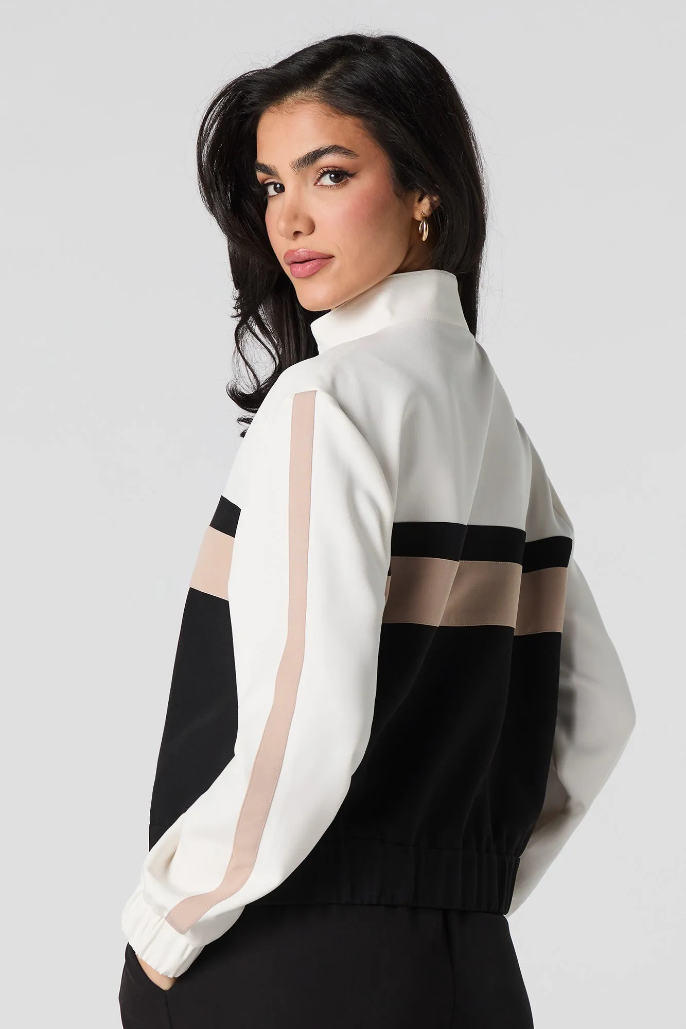 Blouson à glissière et blocs de couleur Active