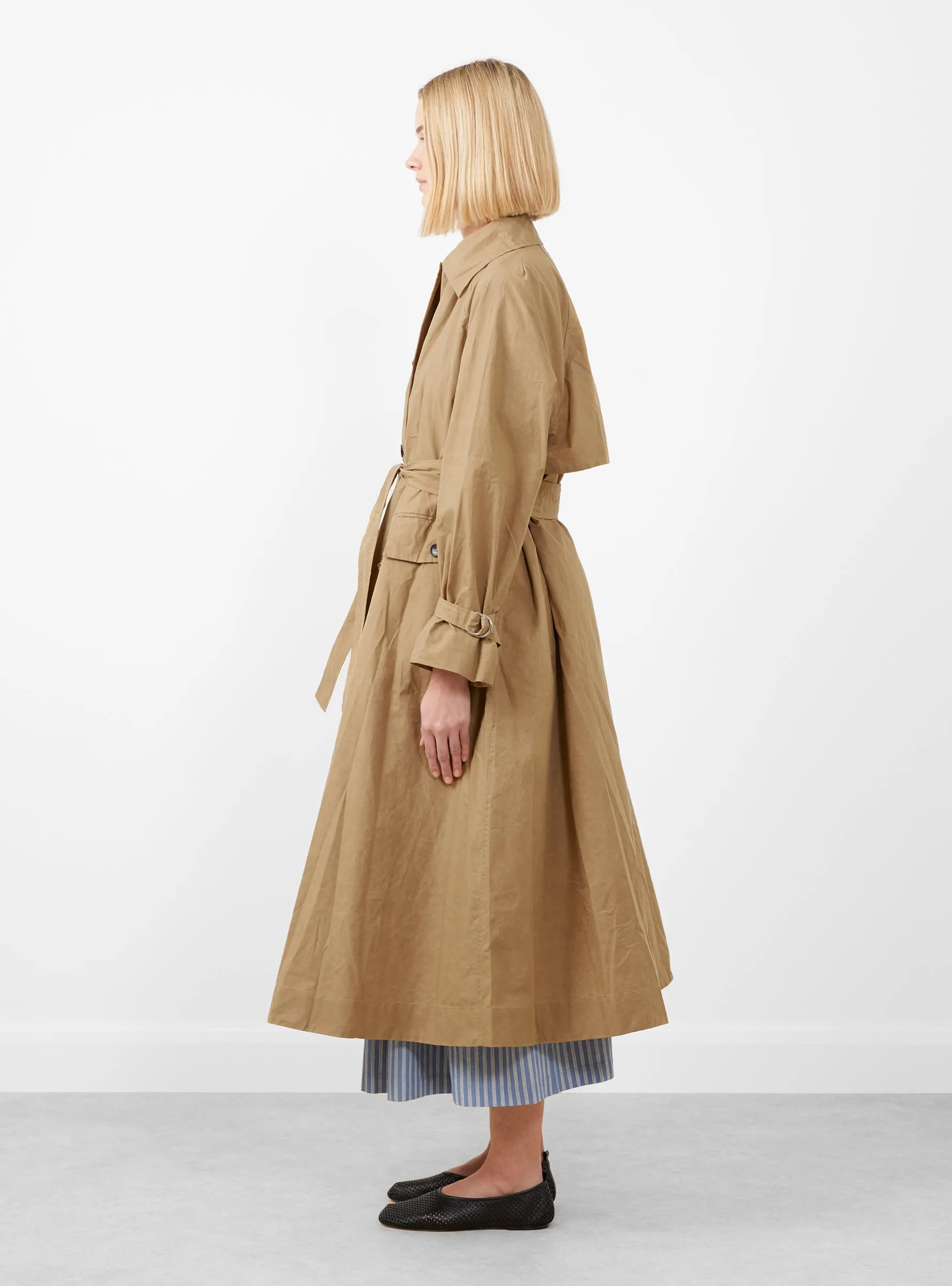 British Dry Oilskin Trench Golden Khaki