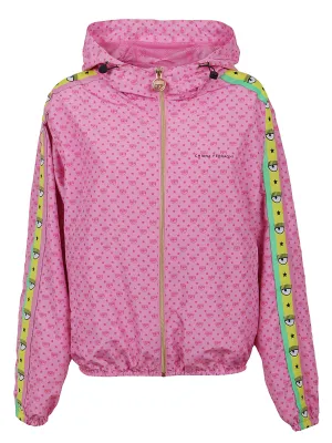 Chiara Ferragni Logo Tape Zipped Rain Jacket