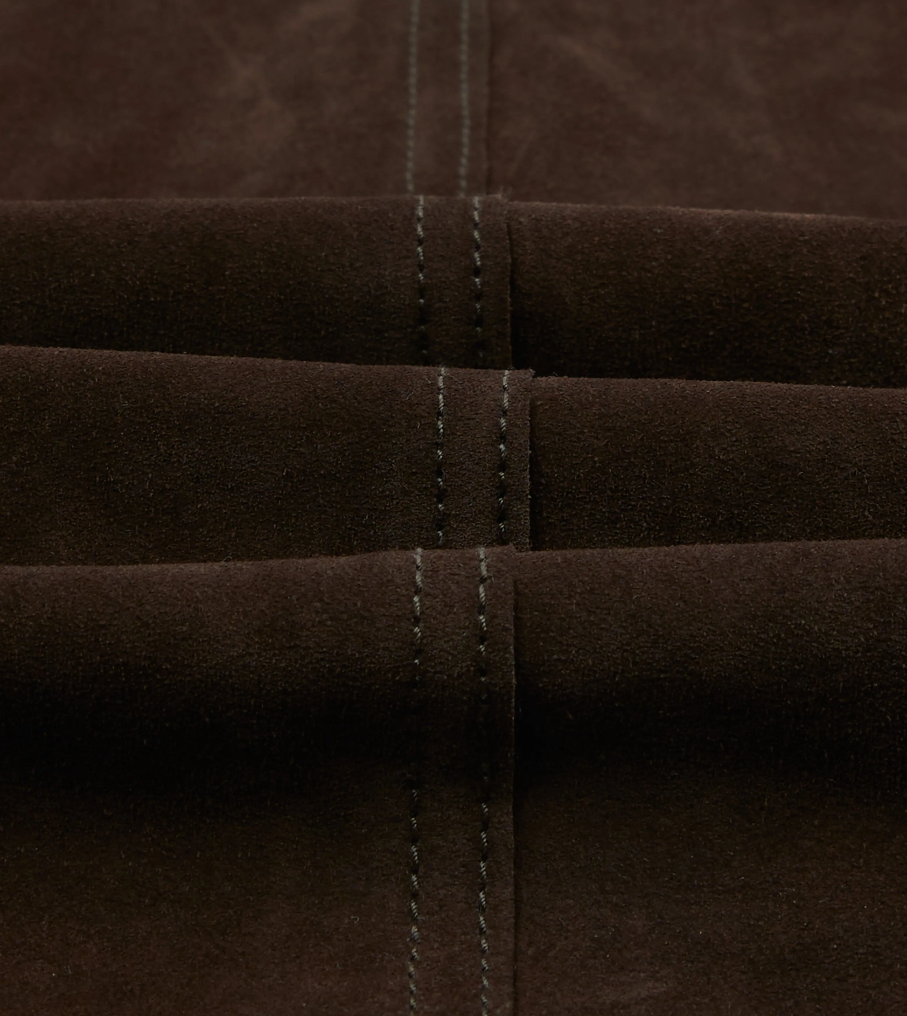 Chocolate Brown Heavyweight Suede Five-Pocket Chore Jacket