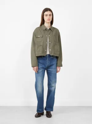 Cotton Short Coverall Jacket Olive