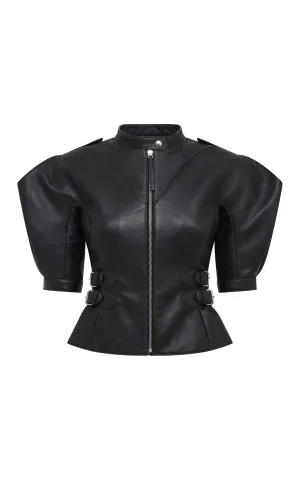 Eleos Moto Jacket in Black Leather