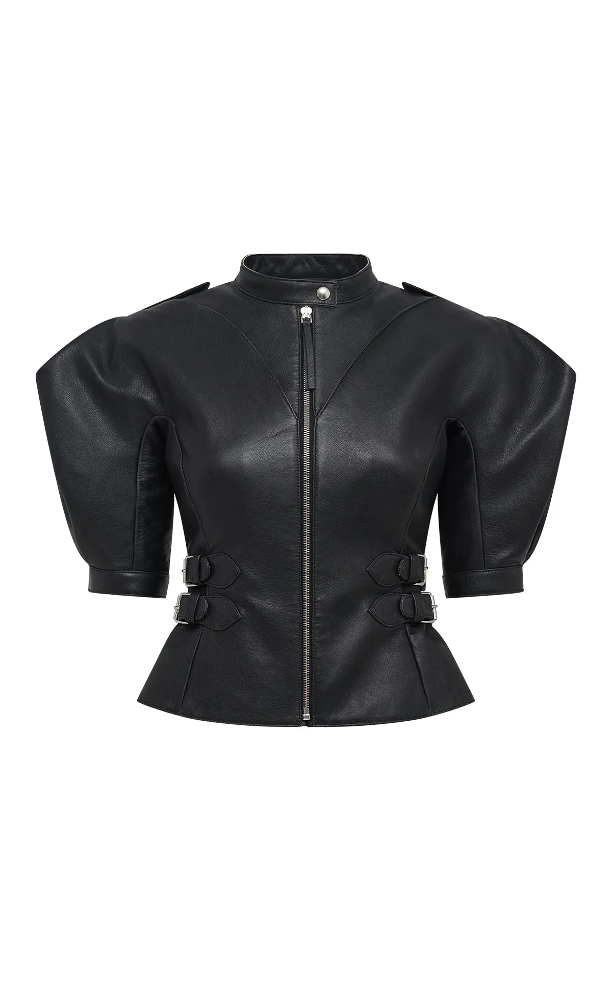 Eleos Moto Jacket in Black Leather