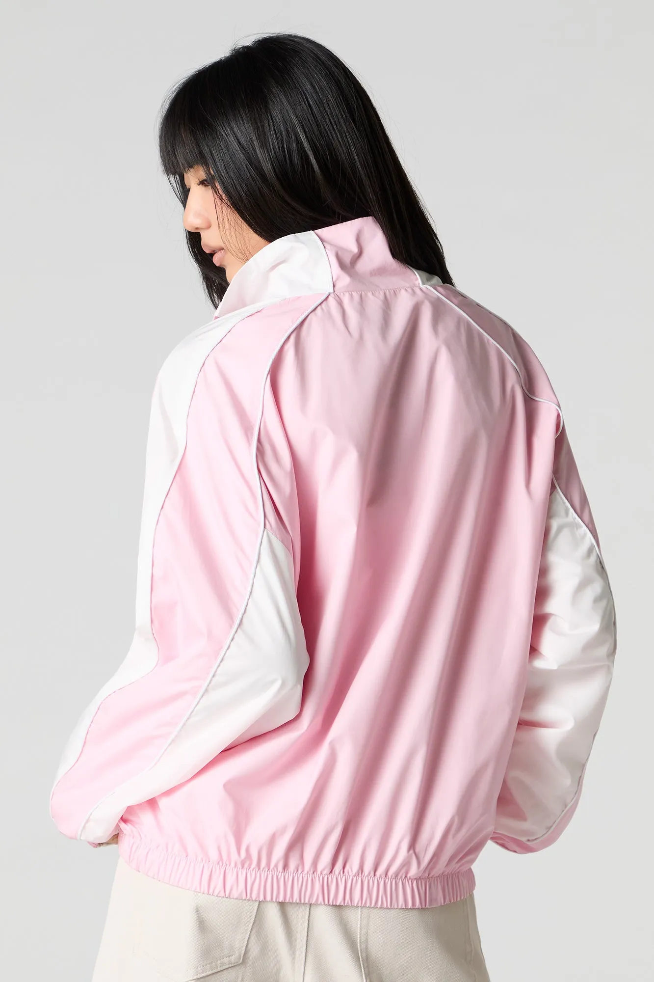 Embroidered Zip-Up Sports Jacket