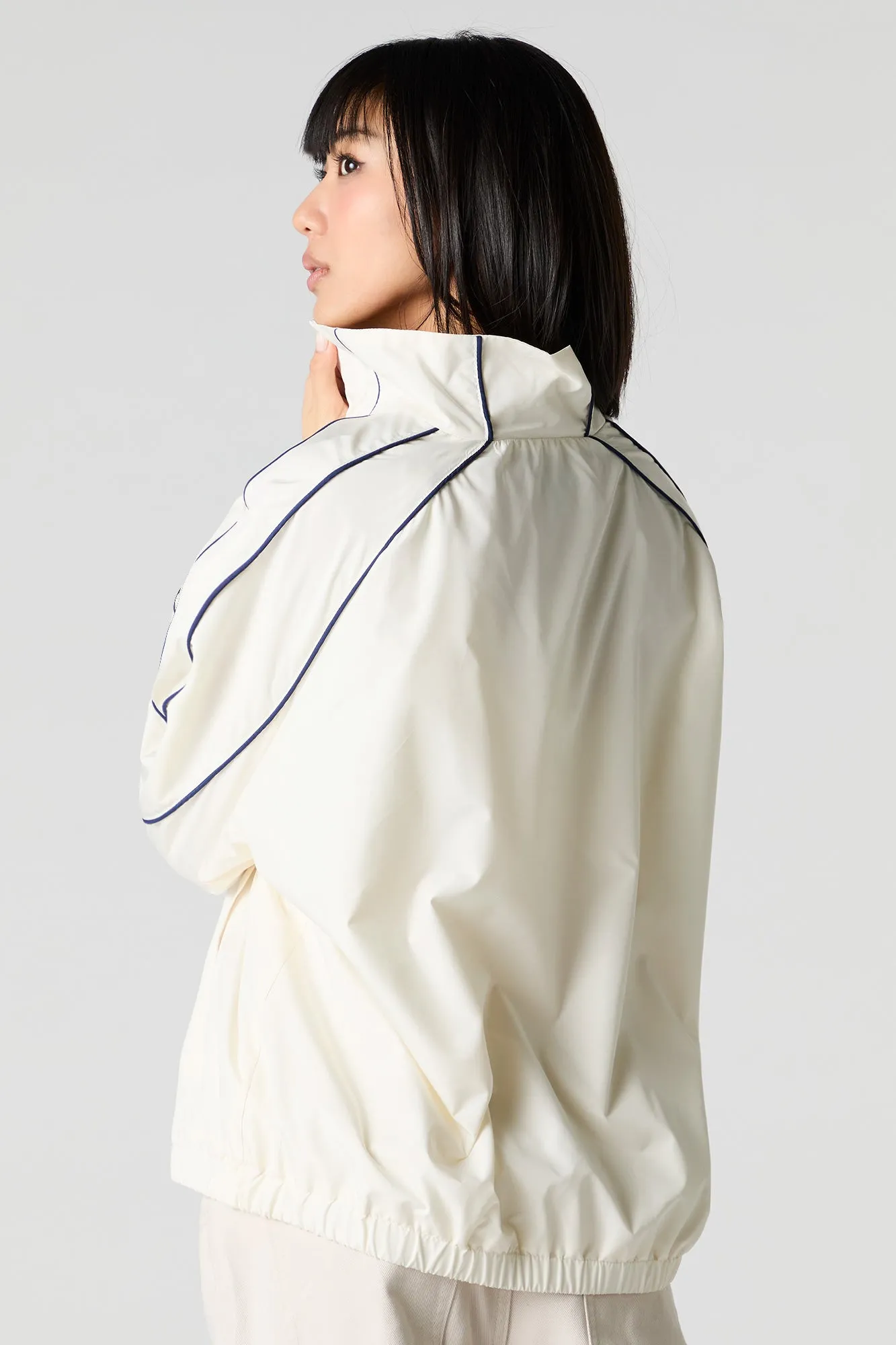 Embroidered Zip-Up Sports Jacket