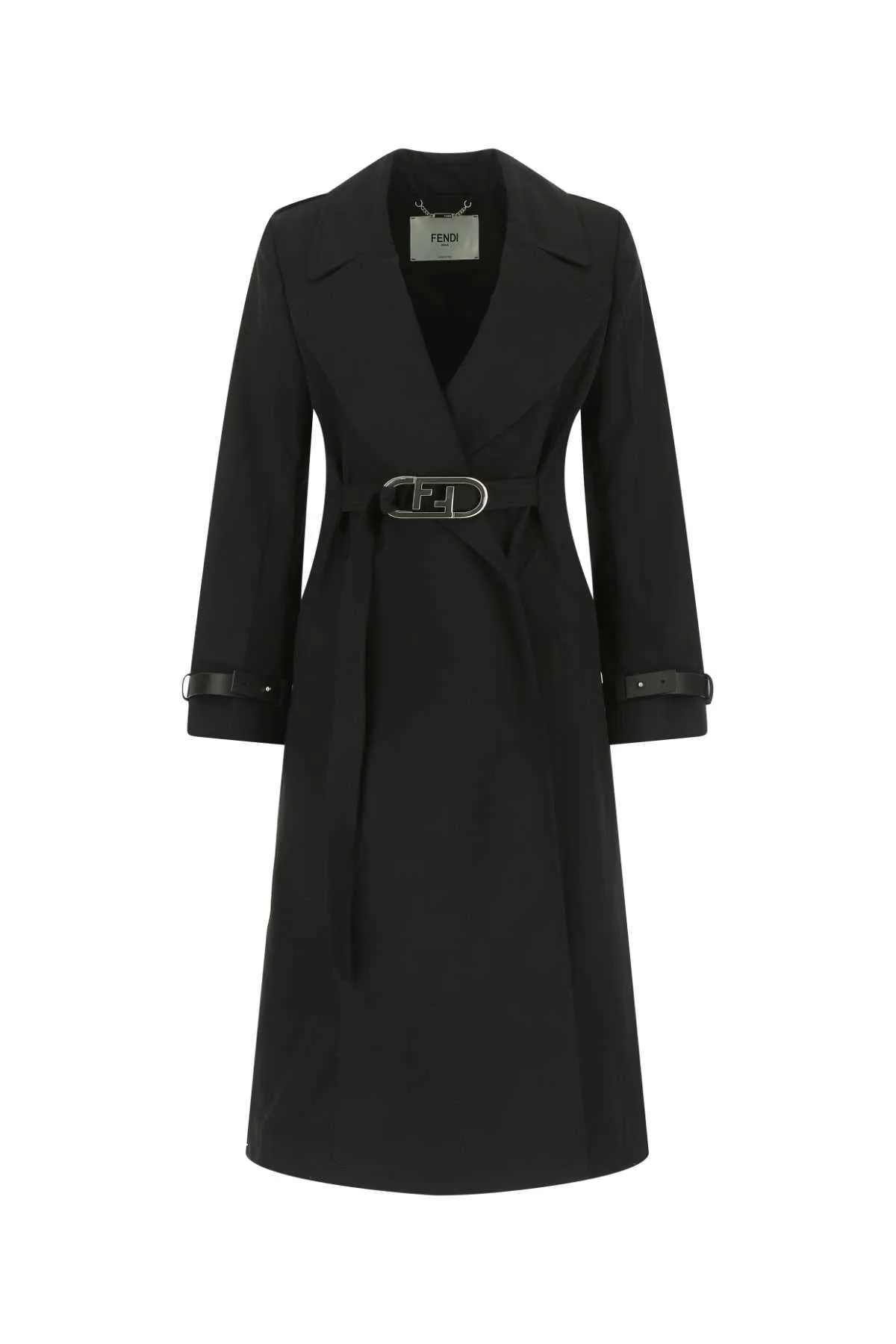 Fendi Logo Plaque Long-Sleeved Coat