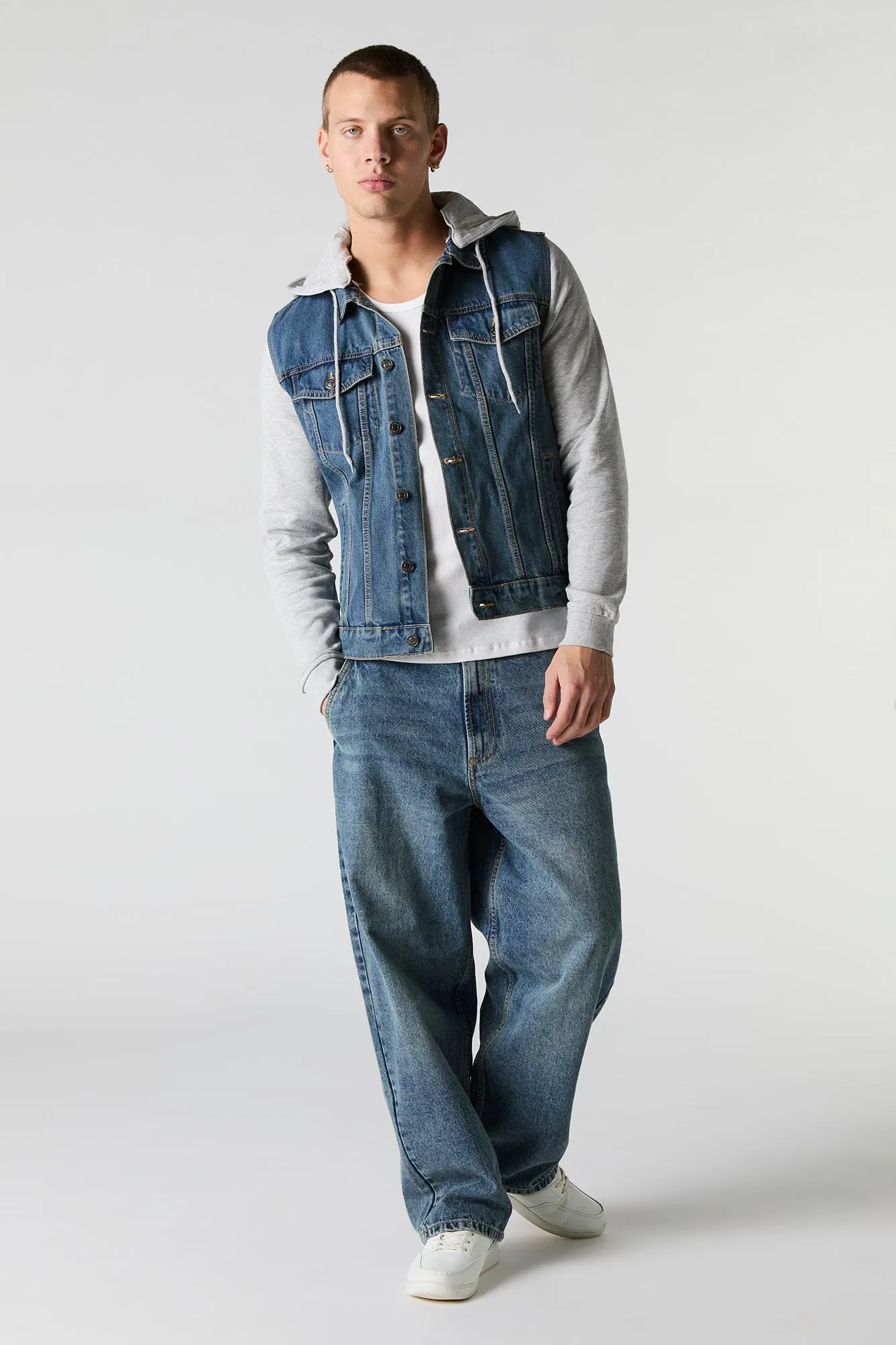 Hooded Denim Trucker Jacket