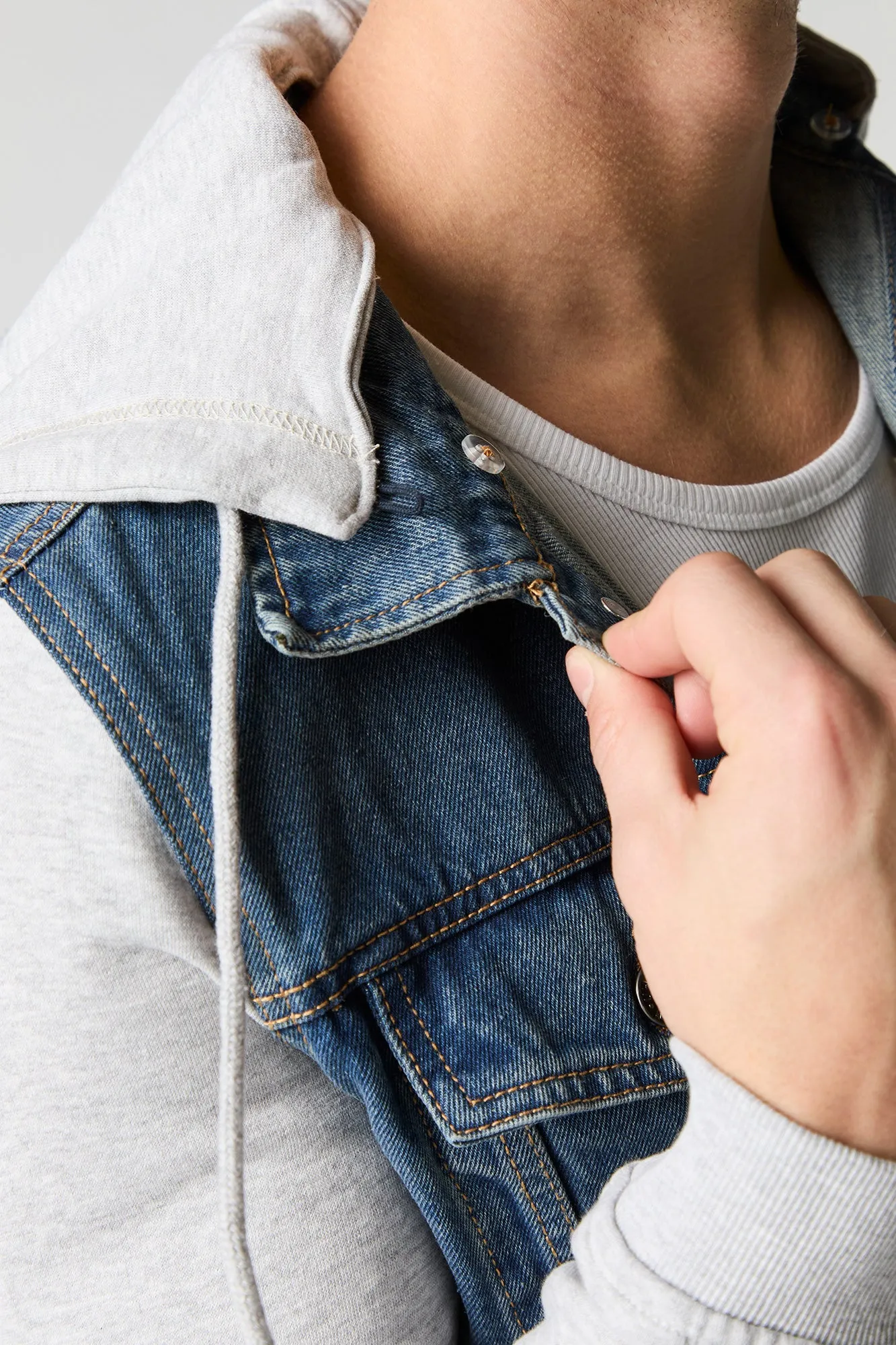 Hooded Denim Trucker Jacket