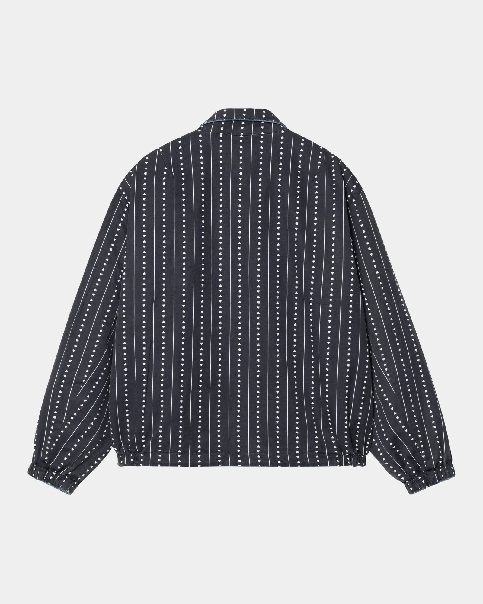 Hudson Reversible Jacket | Blue (stone washed) / Heart Pinstripe