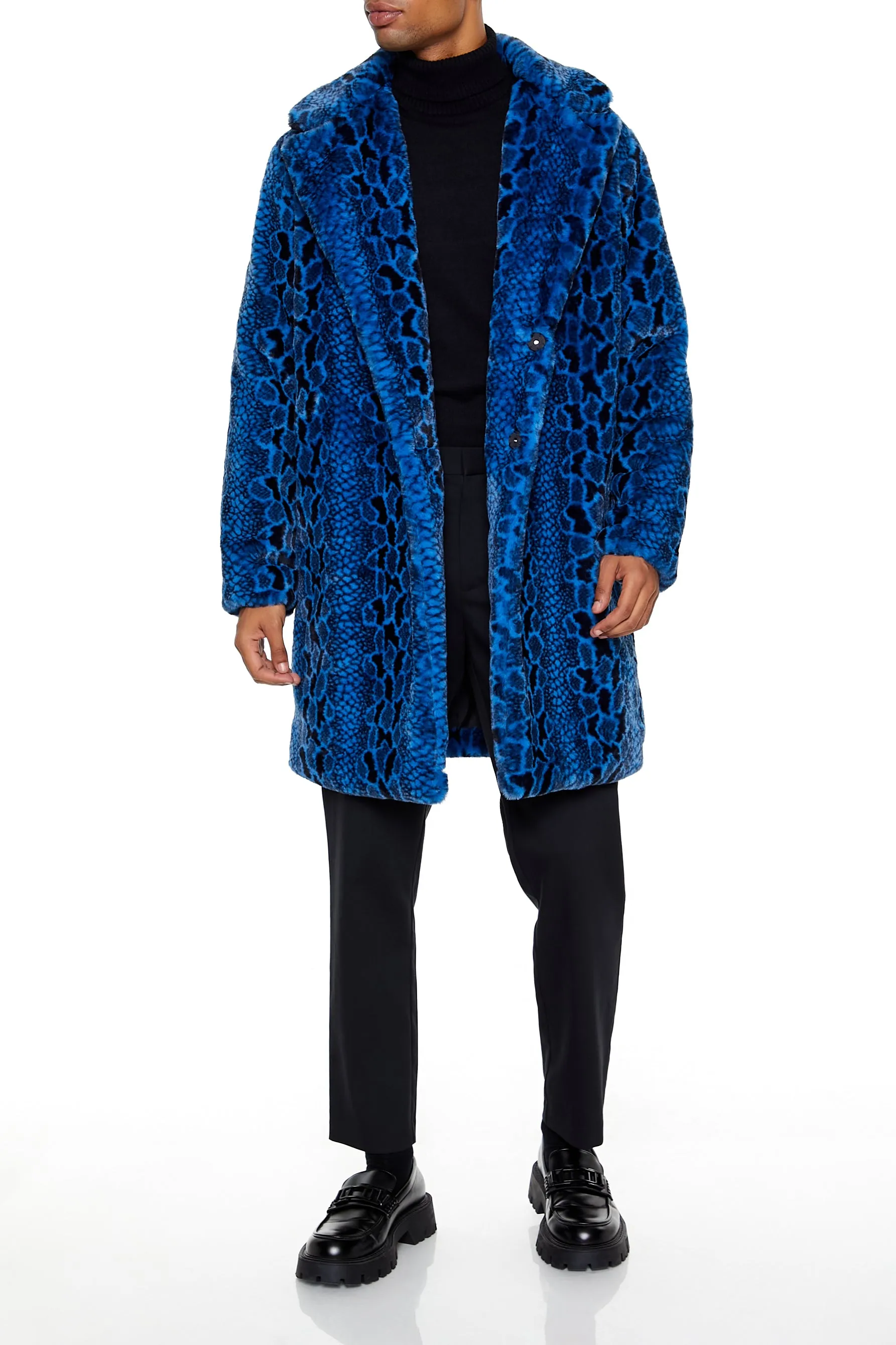 Manteau en similifourrure en similipeau de serpent