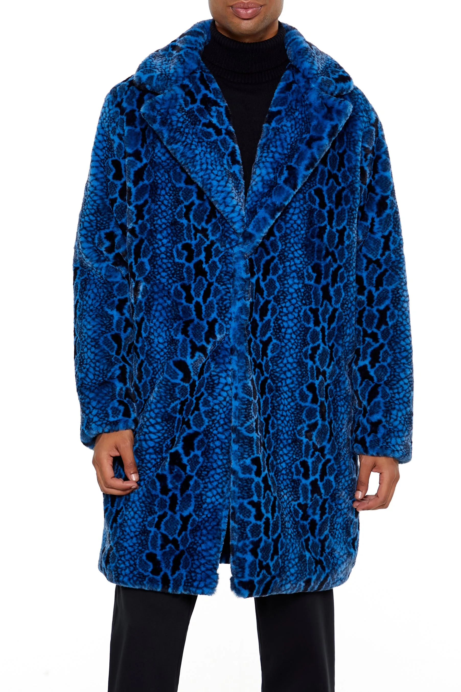 Manteau en similifourrure en similipeau de serpent