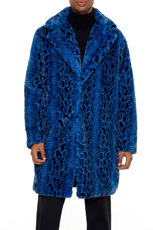 Manteau en similifourrure en similipeau de serpent