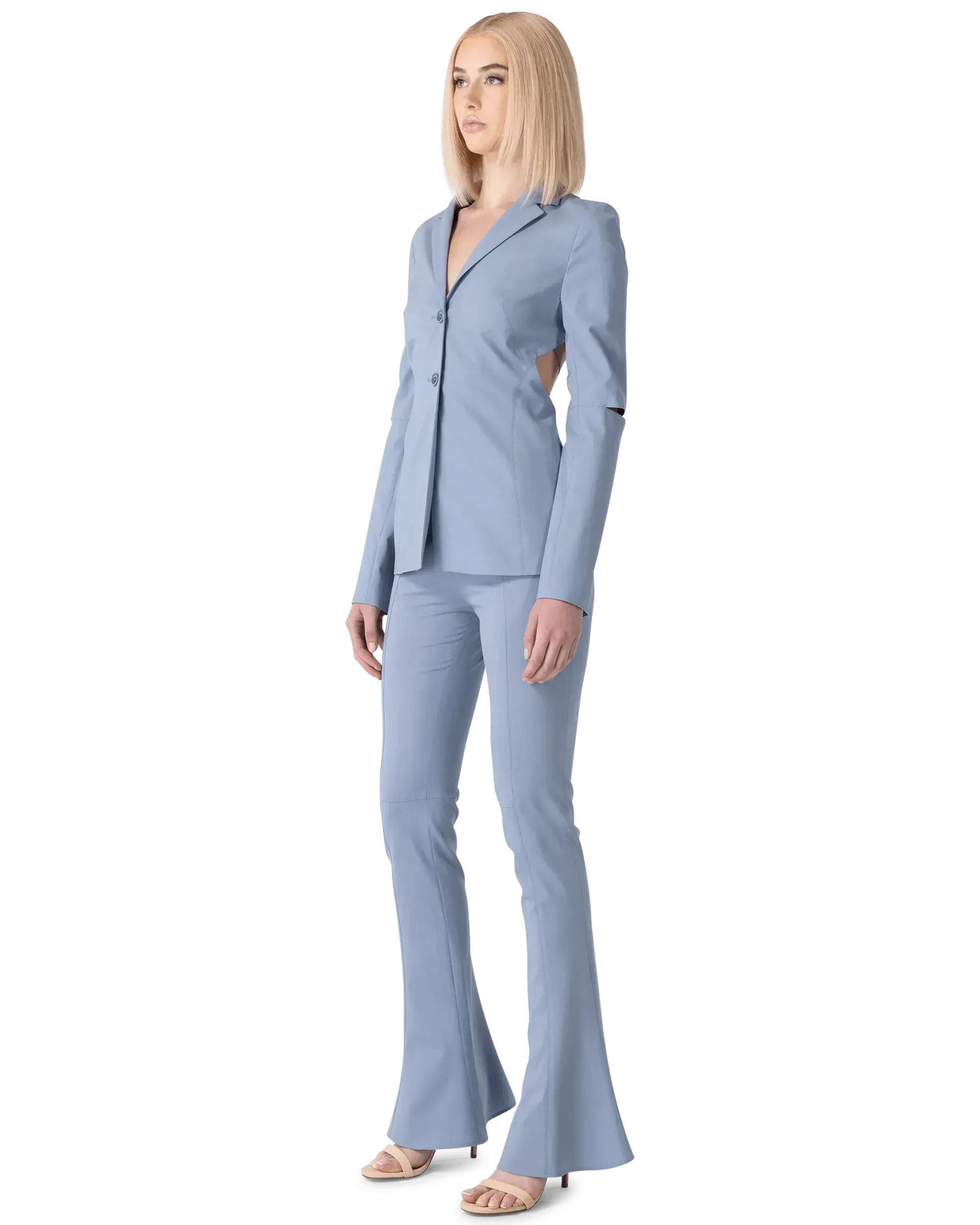Melo Backless Split-Sleeve Blazer