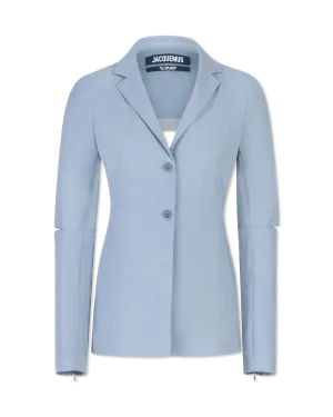 Melo Backless Split-Sleeve Blazer