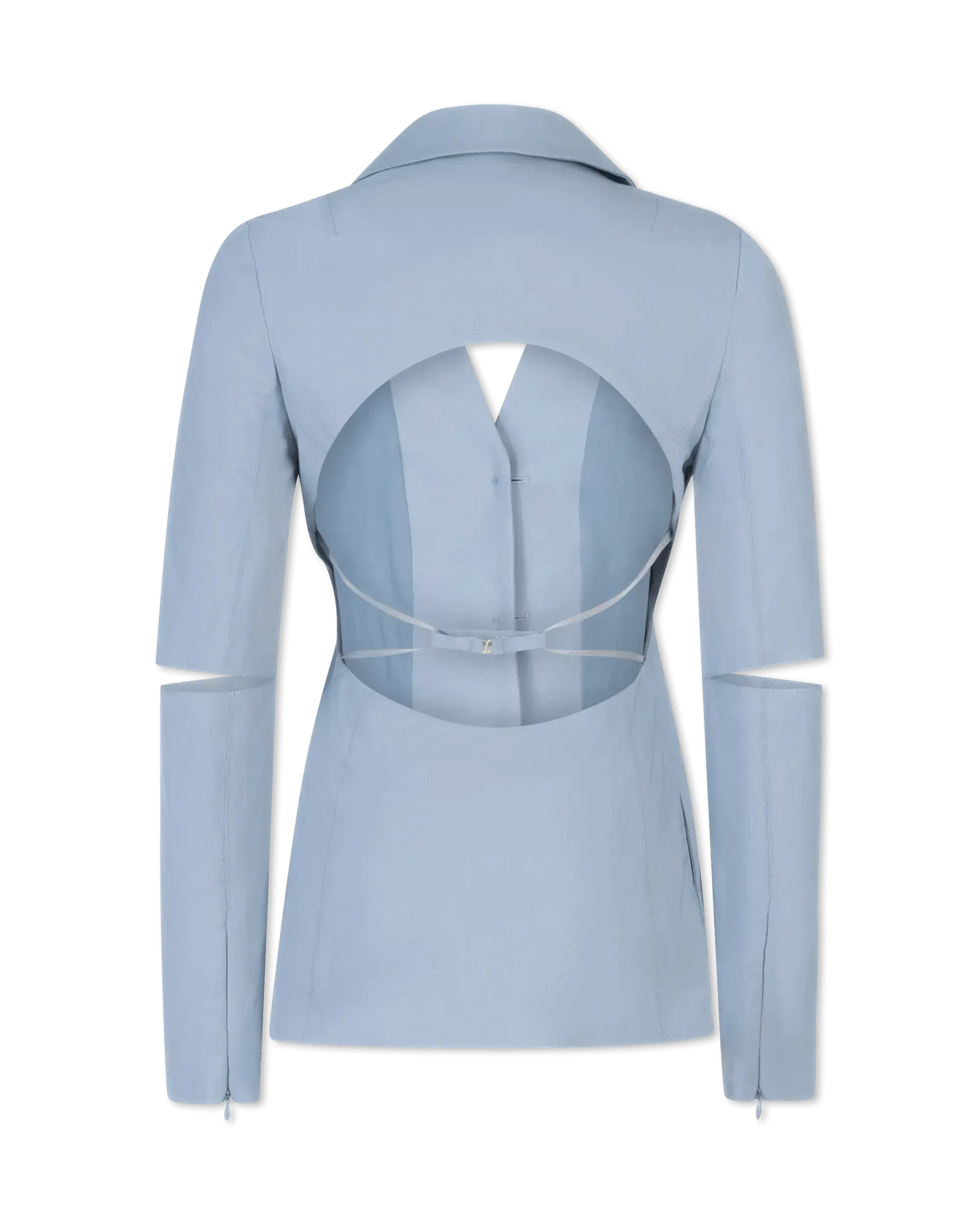 Melo Backless Split-Sleeve Blazer