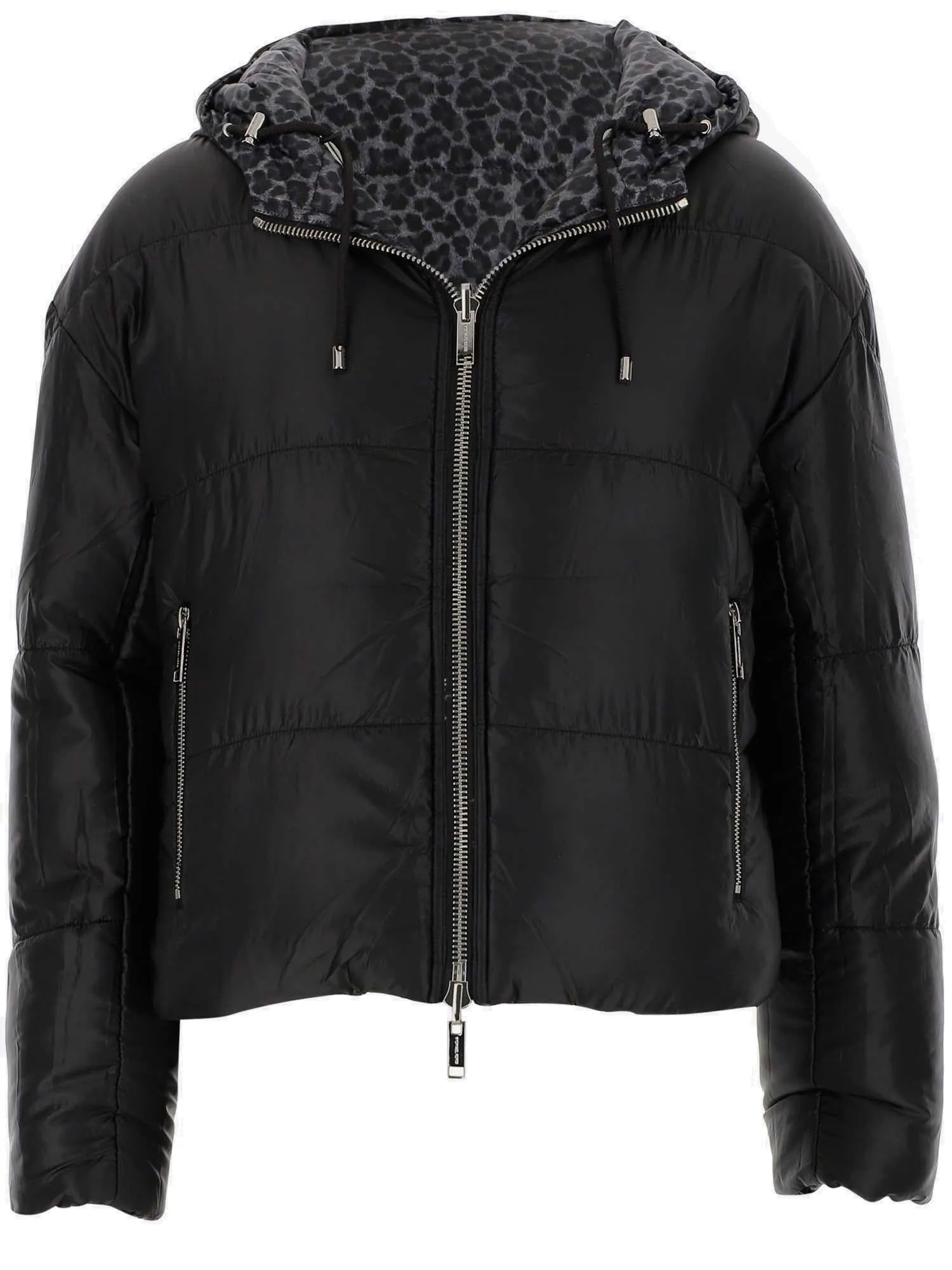Michael Michael Kors Leopard Print Reversible Puffer Jacket