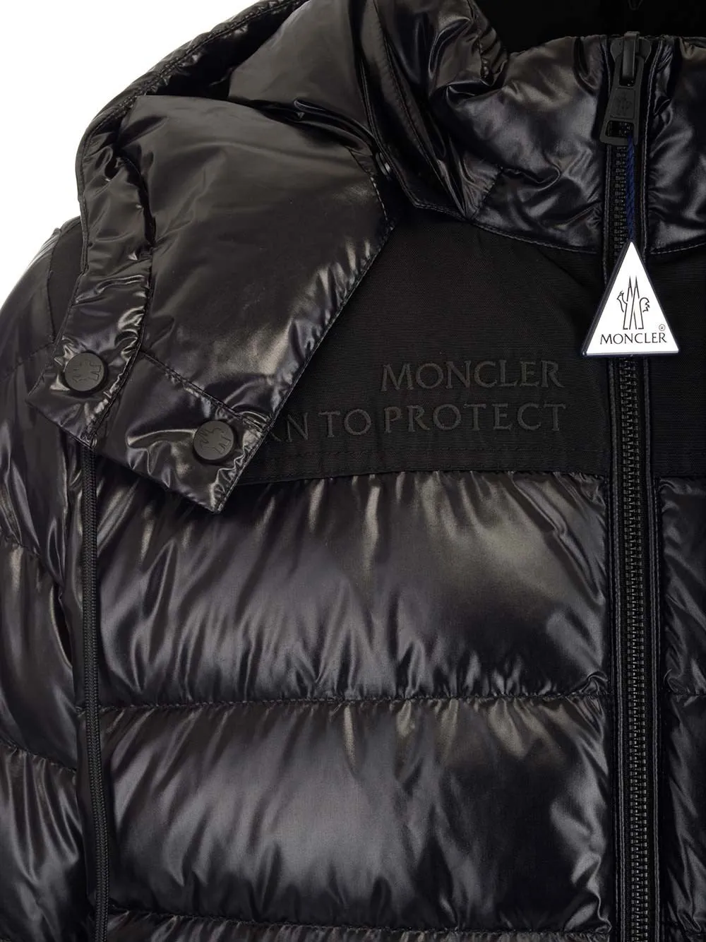 Moncler Born to Protect Logo Printed Padded Jacket