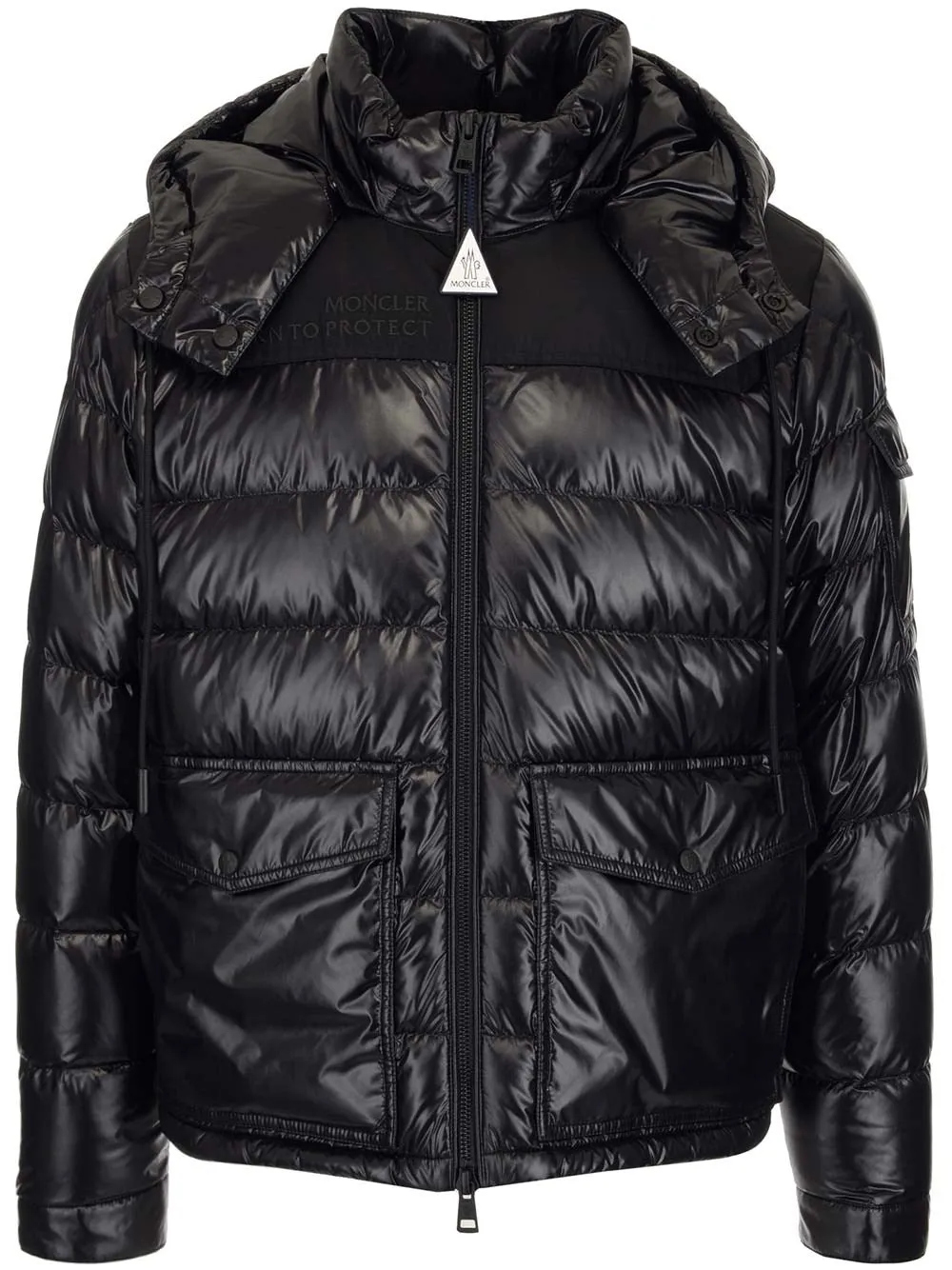 Moncler Born to Protect Logo Printed Padded Jacket