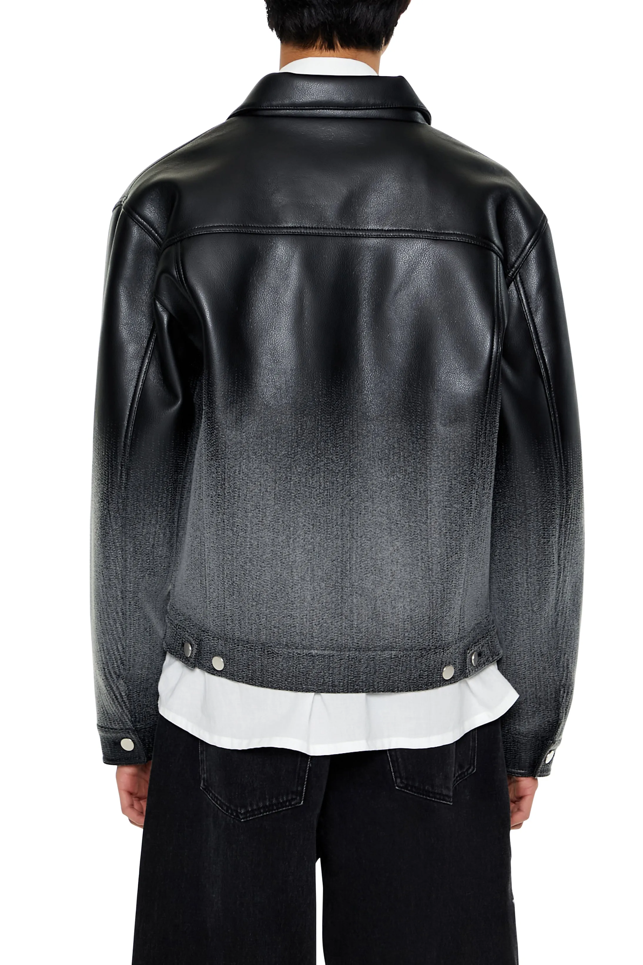 Ombre Faux Leather Moto Jacket