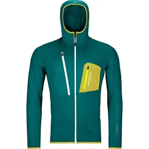 ORTOVOX Herren Fleece Grid Hoody M Sweatshirt. grün (Pacific Green). M