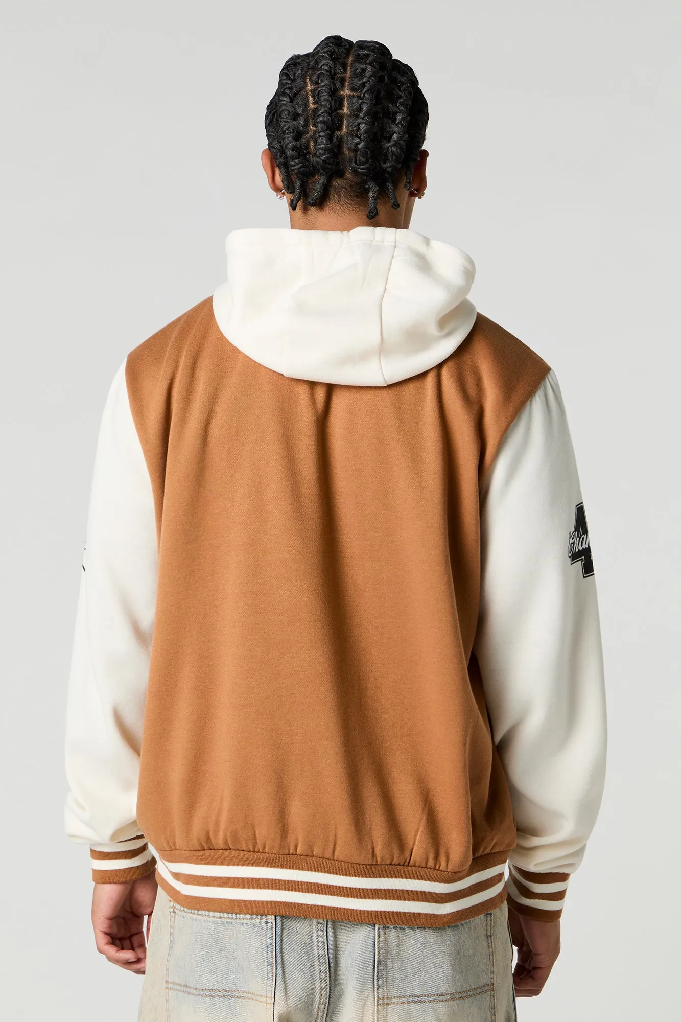 P Chenille Embroidered Varsity Jacket
