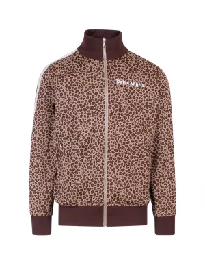 Palm Angels High Neck Leopard Jacquard Jacket